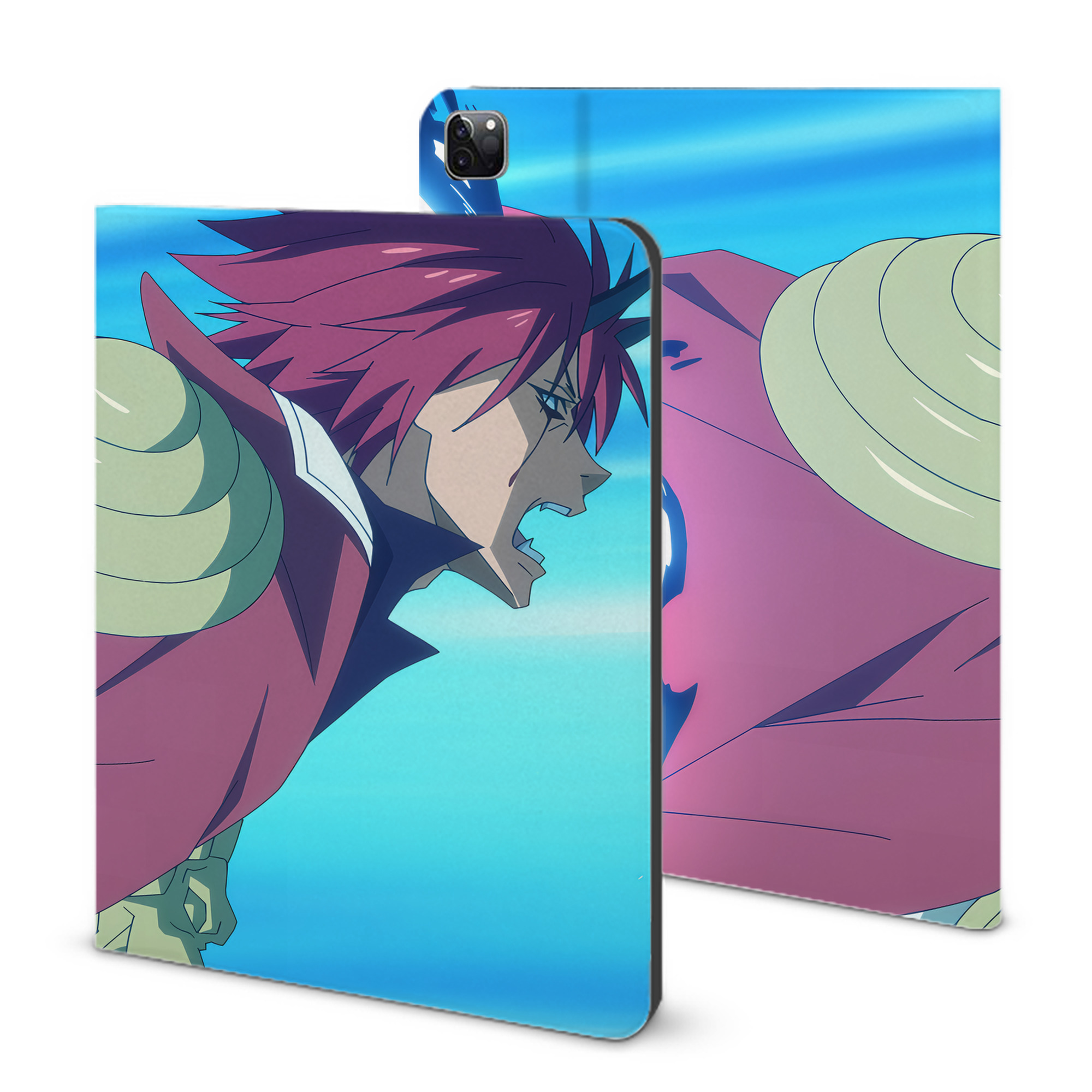 （画像用） 転スラ Regarding Reincarnated to Slime IPad ケース ブック型 PUレザー TPU 耐衝撃 軽量 薄型 ペン収納なし 全面保護 IPad 各モデル対応
